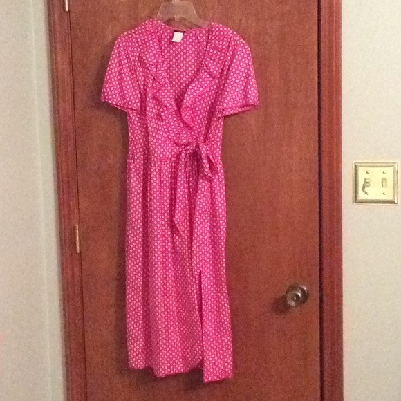 J. Crew Dresses & Skirts - J. Crew Bright Pink Wrap Around Dress